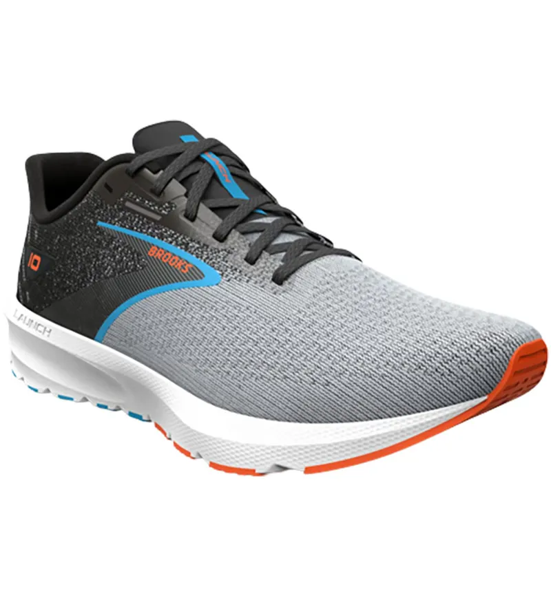 Brooks Men's Launch 10 2E WIDE - Black/Grey/Orange-1